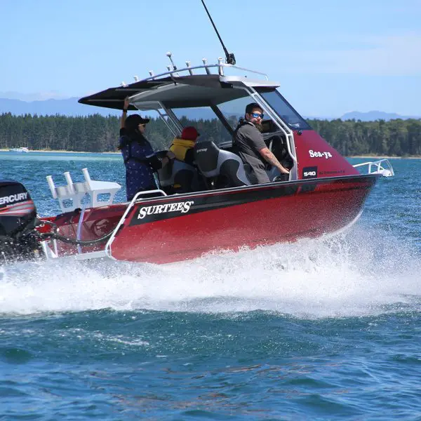 Surtees Boats Shade extension on Workmate Hardtop